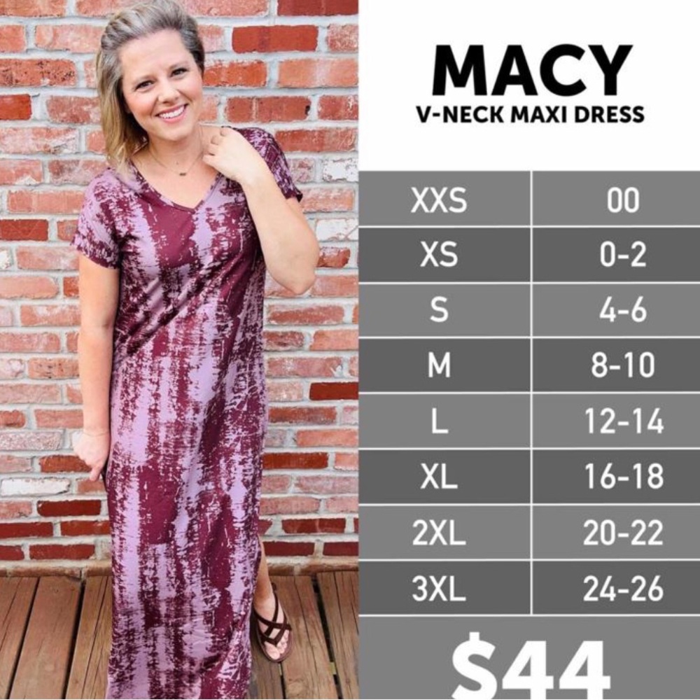 LuLaRoe XS Macy Maxi Dress TIE DYE